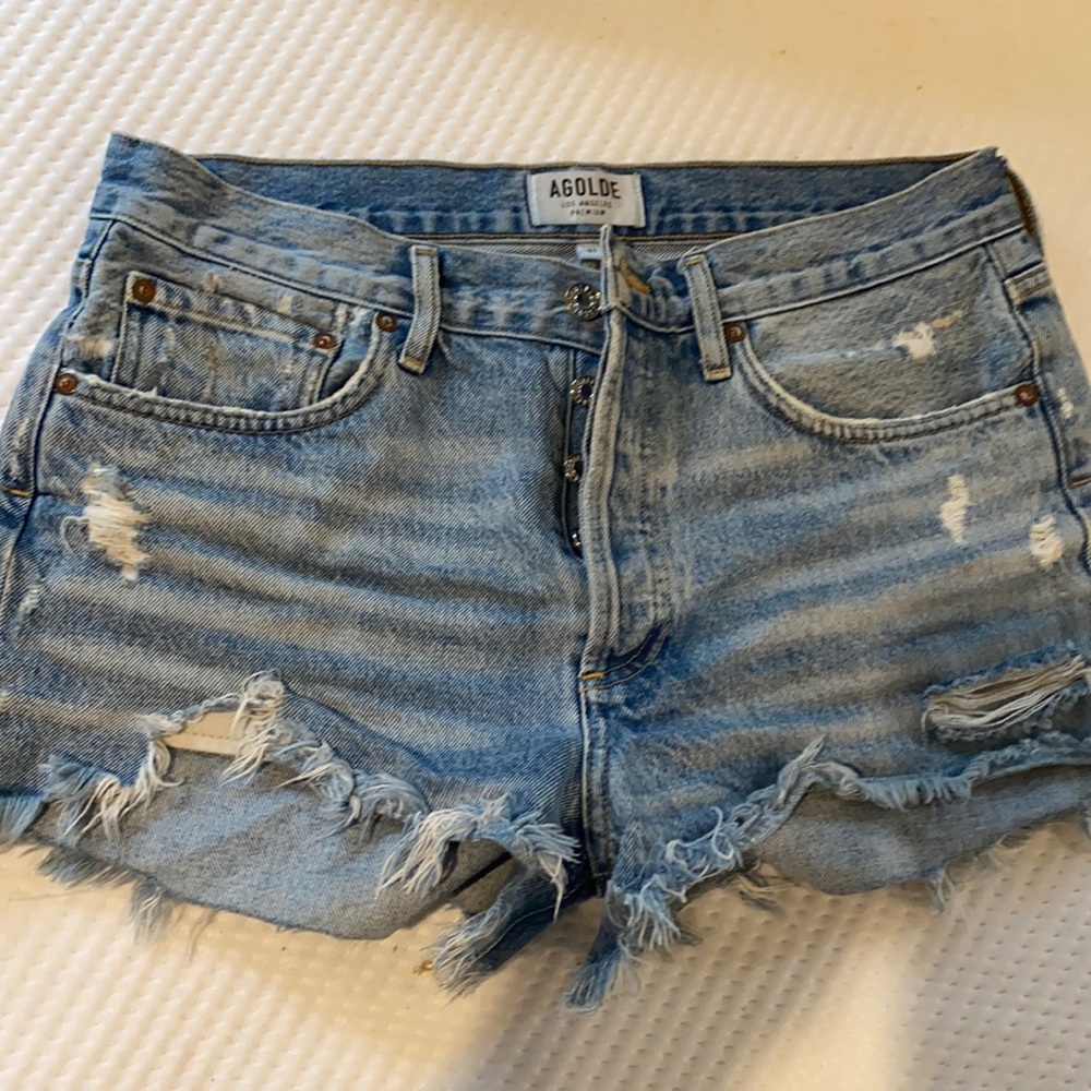 Agolde Vintage cut off button up shorts
